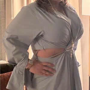 Jonathan Simkhai Stylish cut out Maxi blue Wrap Dress